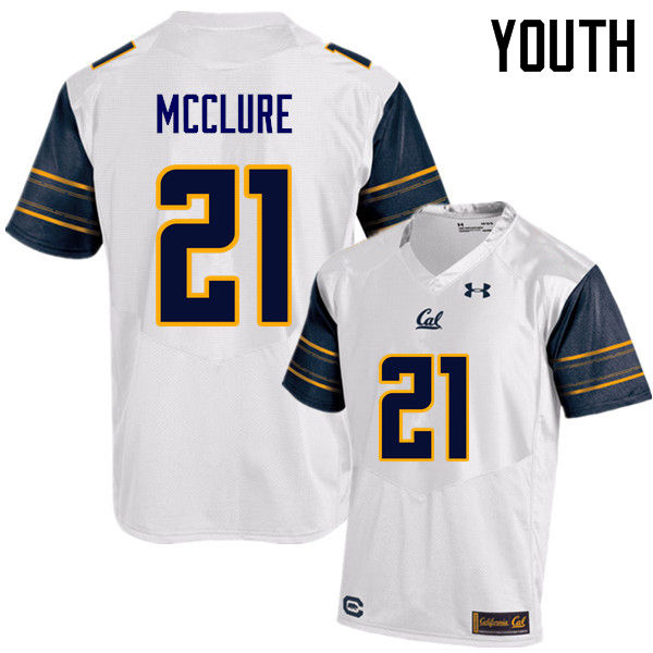 Youth #21 Stefan McClure Cal Bears (California Golden Bears College) Football Jerseys Sale-White - Click Image to Close
